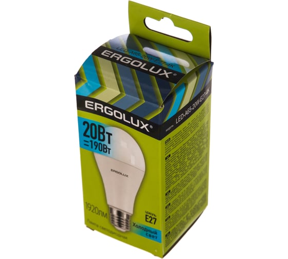 Электрическая светодиодная лампа Ergolux LED-A65-20W-E27-4K ЛОН 20Вт E27 4500K 13183