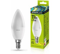 Электрическая светодиодная лампа Ergolux LED-C35-11W-E14-3K Свеча 11Вт E14 3000K 13618