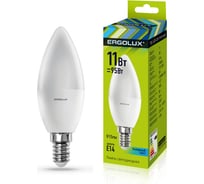 Электрическая светодиодная лампа Ergolux LED-C35-11W-E14-4K Свеча 11Вт E14 4500K 13619