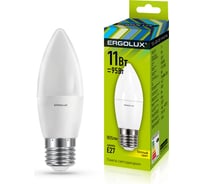 Электрическая светодиодная лампа Ergolux LED-C35-11W-E27-3K Свеча 11Вт E27 3000K 13621