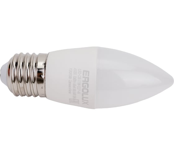 Электрическая светодиодная лампа Ergolux LED-C35-11W-E27-4K Свеча 11Вт E27 4500K 13622