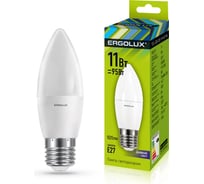 Электрическая светодиодная лампа Ergolux LED-C35-11W-E27-6K Свеча 11Вт E27 6500K 13623