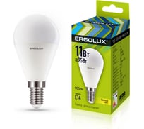 Электрическая светодиодная лампа Ergolux LED-G45-11W-E14-3K Шар 11Вт E14 3000K 13627