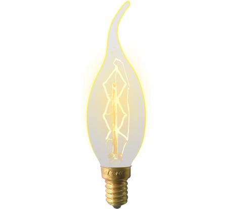 Лампа накаливания Uniel IL-V-CW35-60/GOLDEN/E14 ZW01 Vintage, свеча на ветру UL-00000483