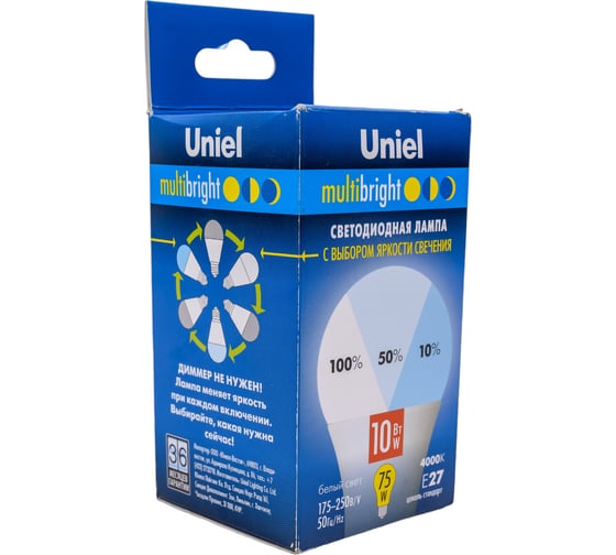 Светодиодная лампа Uniel LED-A60-10W/NW/E27/FR/MB PLM11WH Форма А, матовая UL-00002372