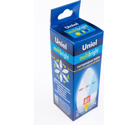Светодиодная лампа Uniel LED-C37-6W/NW/E14/FR/MB PLM11WH Форма свеча, матовая UL-00002374