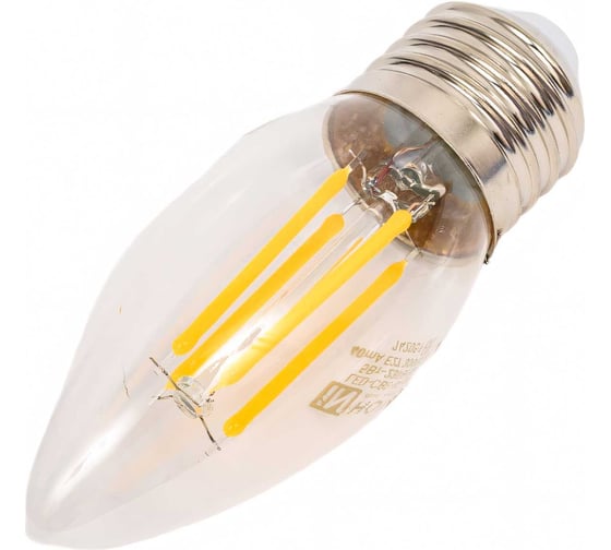 Светодиодная лампа IN HOME LED-СВЕЧА-deco 5Вт 230В Е27 3000К 450Лм прозрачная 4690612007588