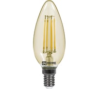 Светодиодная лампа IN HOME LED-СВЕЧА-deco 7Вт 230В Е14 3000К 630Лм золотистая 4690612007540