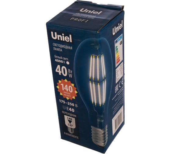 Светодиодная лампа Uniel LED-ED90-40W/NW/E40/CL GLP05TR прозрачная UL-00003762