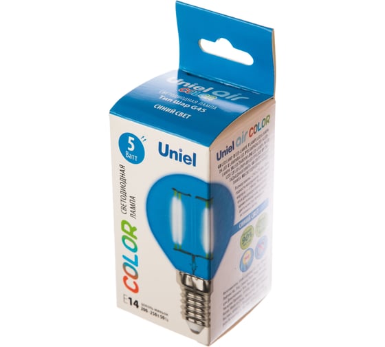 Лампа Uniel LED-G45-5W/BLUE/E14 GLA02BL Форма шар UL-00002989