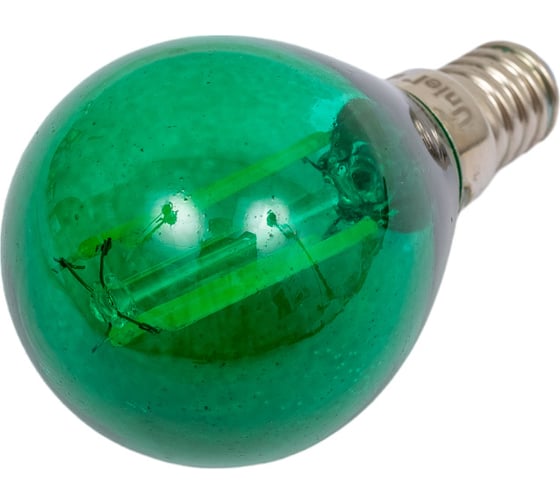 Лампа Uniel LED-G45-5W/GREEN/E14 GLA02GR светодиодная, форма шар UL-00002987