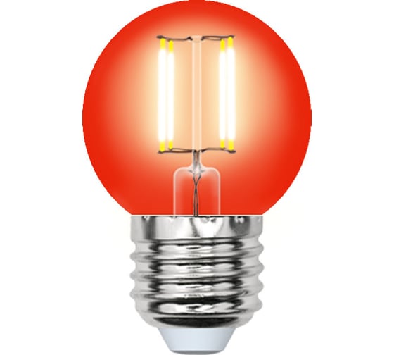 Лампа Uniel LED-G45-5W/RED/E27 GLA02RD светодиодная, форма шар UL-00002986