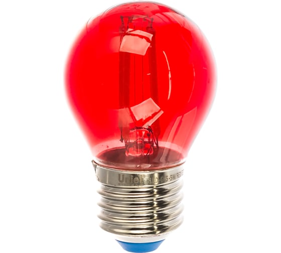 Лампа Uniel LED-G45-5W/RED/E27 GLA02RD светодиодная, форма шар UL-00002986