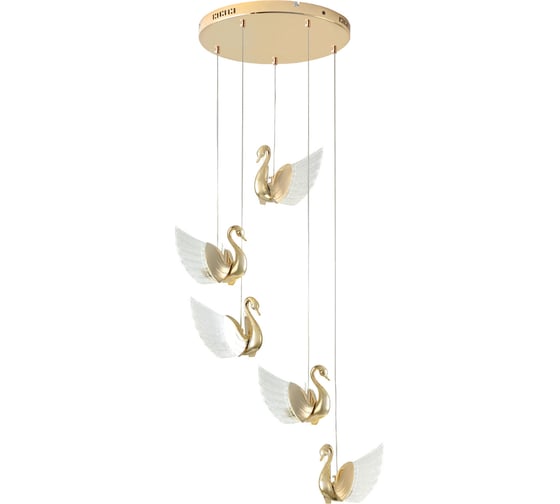 Подвесной светодиодный светильник RITTER BIRDIE, 450x180x1000мм, 56Вт, 23м, золото, 51637 2