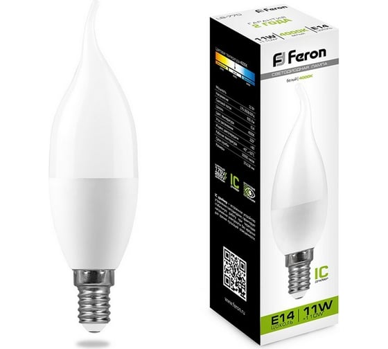 Светодиодная лампа FERON 11W 230V E14 4000K, LB-770 25940