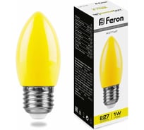 Светодиодная лампа FERON 1W 230V E27 желтый, LB-376 25927
