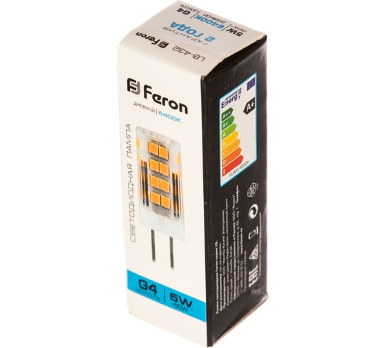 Светодиодная лампа FERON 5W 230V G4 6400K, LB-432 25862