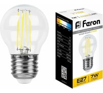 Светодиодная лампа FERON 7W 230V E27 2700K, LB-52 25876