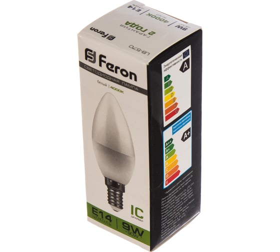 Светодиодная лампа FERON 9W 230V E14 4000K, LB-570 25799