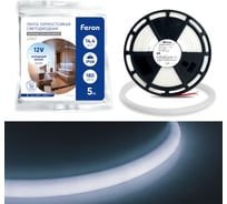 Светодиодная неоновая LED лента FERON LS651, 180SMD(2835)/м 14.4Вт/м 5м IP68 12V 6500К 32107