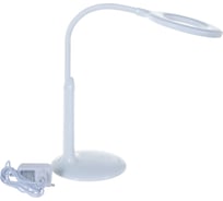 Настольный светильник Camelion KD-823 C01 белый LED 8Вт, 230В, 500Лм, сенсорный, термометр, регулировка яркости и цветовой температуры, с зеркалом 13523