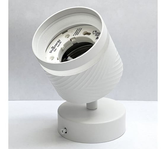 Поворотный граненый светильник truEnergy с матовым кольцом под лампу GX53 D82xH70мм IP20 белый/алюминий 21011