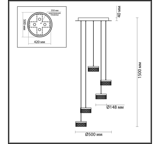 Люстра ODEON LIGHT LED 30 FIVRE 5032/30 5032/30L