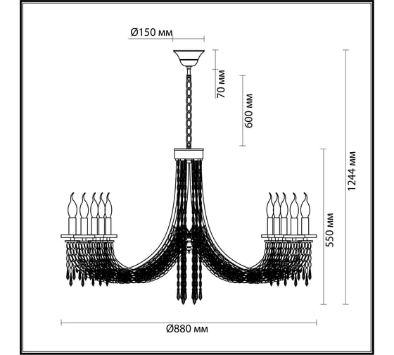 Люстра ODEON LIGHT E14 10*40W CAPEL5063/1 5063/10