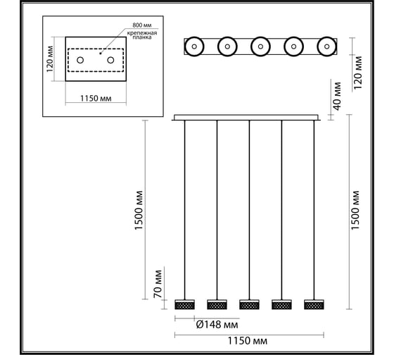 Люстра ODEON LIGHT LED 30 FIVRE 5032/30L 5032/30LA