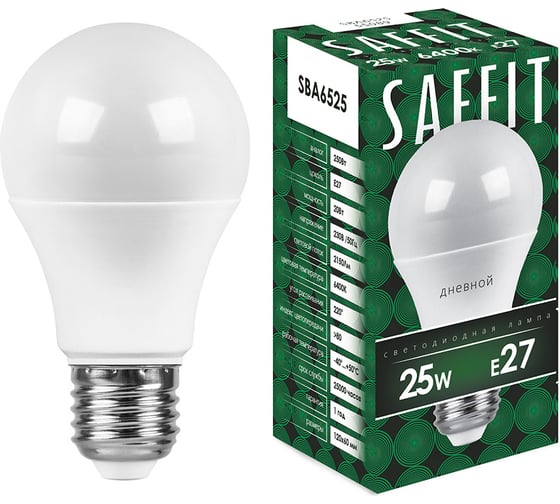 Светодиодная лампа SAFFIT 25W 230V E27 6400K, SBA6525 55089