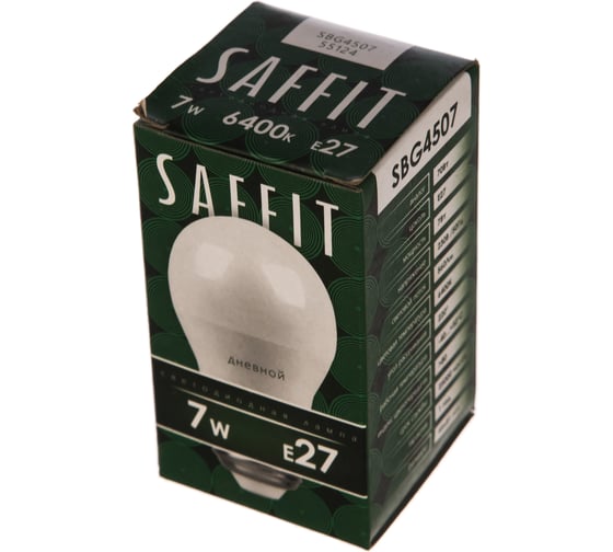 Светодиодная лампа SAFFIT 7W 230V E27 6400K, SBG4507 55124