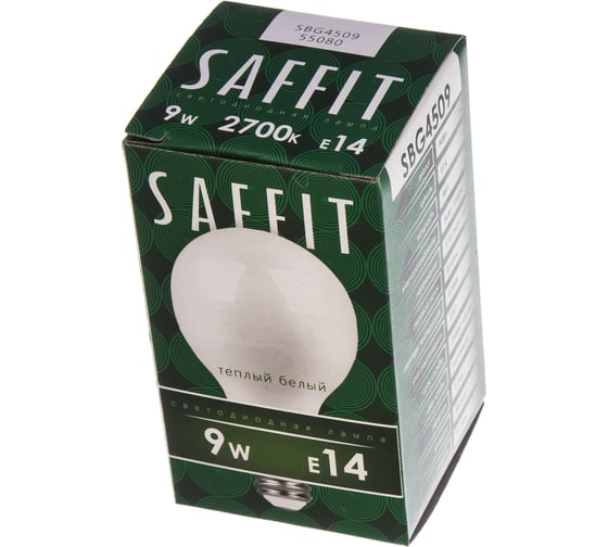 Светодиодная лампа SAFFIT 9W 230V E14 2700K, SBG4509 55080