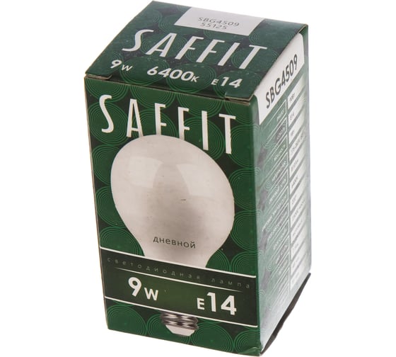 Светодиодная лампа SAFFIT 9W 230V E14 6400K, SBG4509 55125