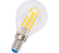 Светодиодная лампа Uniel LED-G45-5W/WW/E14/CL/MB GLM10TR. Форма «шар», прозрачная. UL-00002369