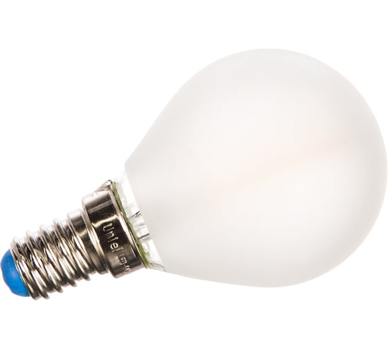 Светодиодная лампа Uniel LED-G45-6W/WW/E14/FR PLS02WH. Форма шар, матовая. UL-00000303