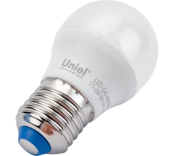 Светодиодная лампа Uniel LED-G45-6W/NW/E27/FR/MB PLM11WH . Форма «шар», матовая. UL-00002378
