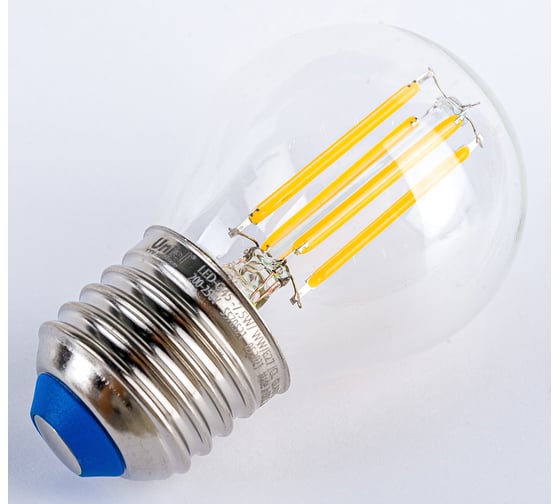 Светодиодная лампа Uniel LED-G45-7,5W/WW/E27/CL GLA01TR. Форма шар, прозрачная. UL-00003252