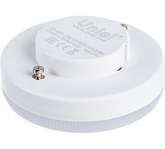 Светодиодная лампа Uniel LED-GX53-13W/WW/GX53/FR PLZ01WH , матовая. UL-00003724