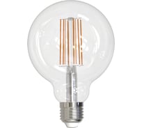 Светодиодная лампа Uniel LED-G95-15W/3000K/E27/CL PLS02WH. Форма шар, прозрачная. UL-00004864