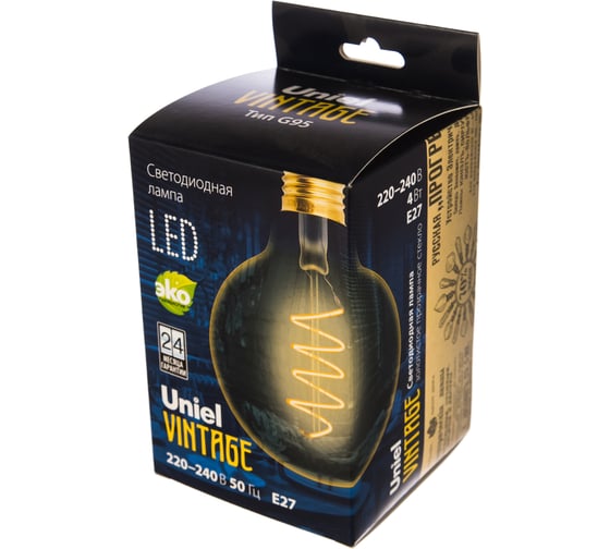 Светодиодная лампа Uniel LED-G95-4W/GOLDEN/E27/CW GLV21GO Vintage. UL-00001818