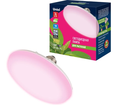 Светодиодная лампа для растений Uniel LED-U150-16W/SPSB/E27/FR PLP30WH. UL-00004122