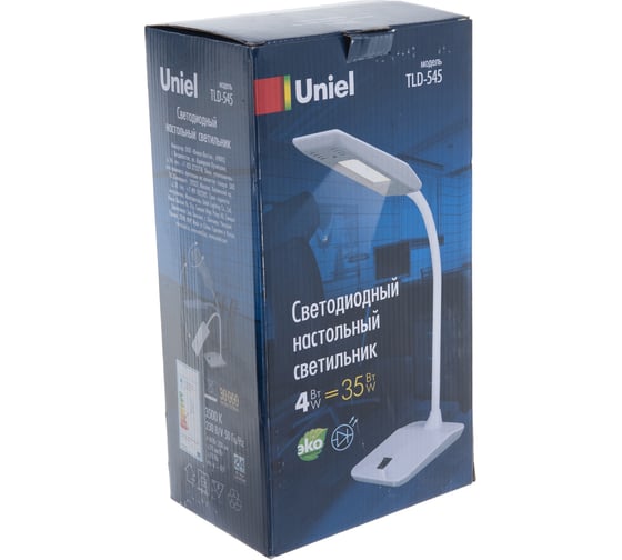 Настольный светильник Uniel TLD-545 Black-White/LED/350Lm/3500K, 4W. UL-00002231