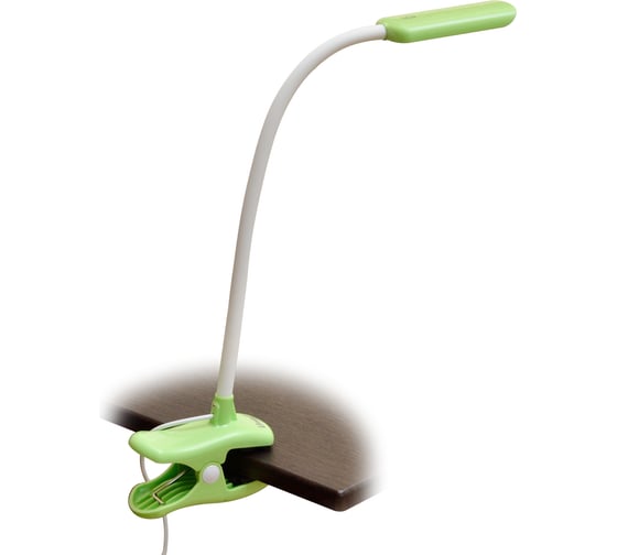 Настольный светильник-прищепка Uniel TLD-554 Green/LED/400Lm/5500K/Dimmer, 4W. UL-00003647