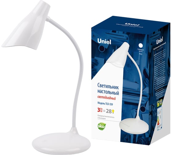 Настольный светильник Uniel TLD-559 Ivory/LED/280Lm/5000K/Dimmer, UL-00004141