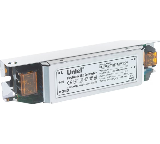 Блок питания Uniel UET-VAS-038B20 24V IP20, 38Вт. UL-00002427