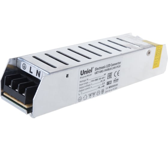Блок питания Uniel UET-VAS-060B20 24V IP20, 60Вт. UL-00002429