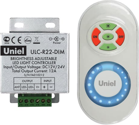 Контроллер для управления яркостью светодиодных источников света Uniel ULC-R22-DIM White 5947