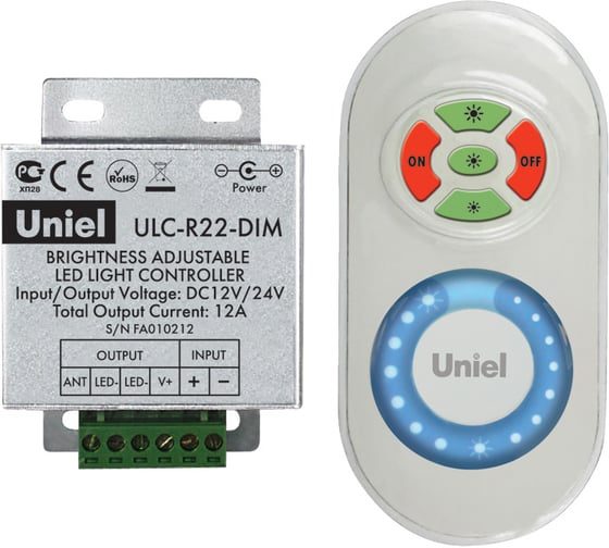 Контроллер для управления яркостью светодиодных источников света Uniel ULC-R22-DIM White 5947 1