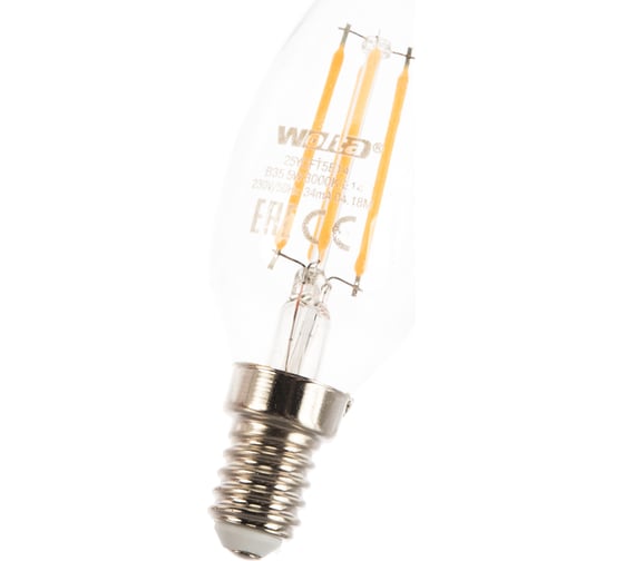 Лампа Wolta СВЕЧА LED FILAMENT, 3000К, 25YCFT5E14