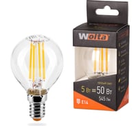 Лампа Wolta ШАР LED FILAMENT, 3000К, 25Y45GLFT5E14